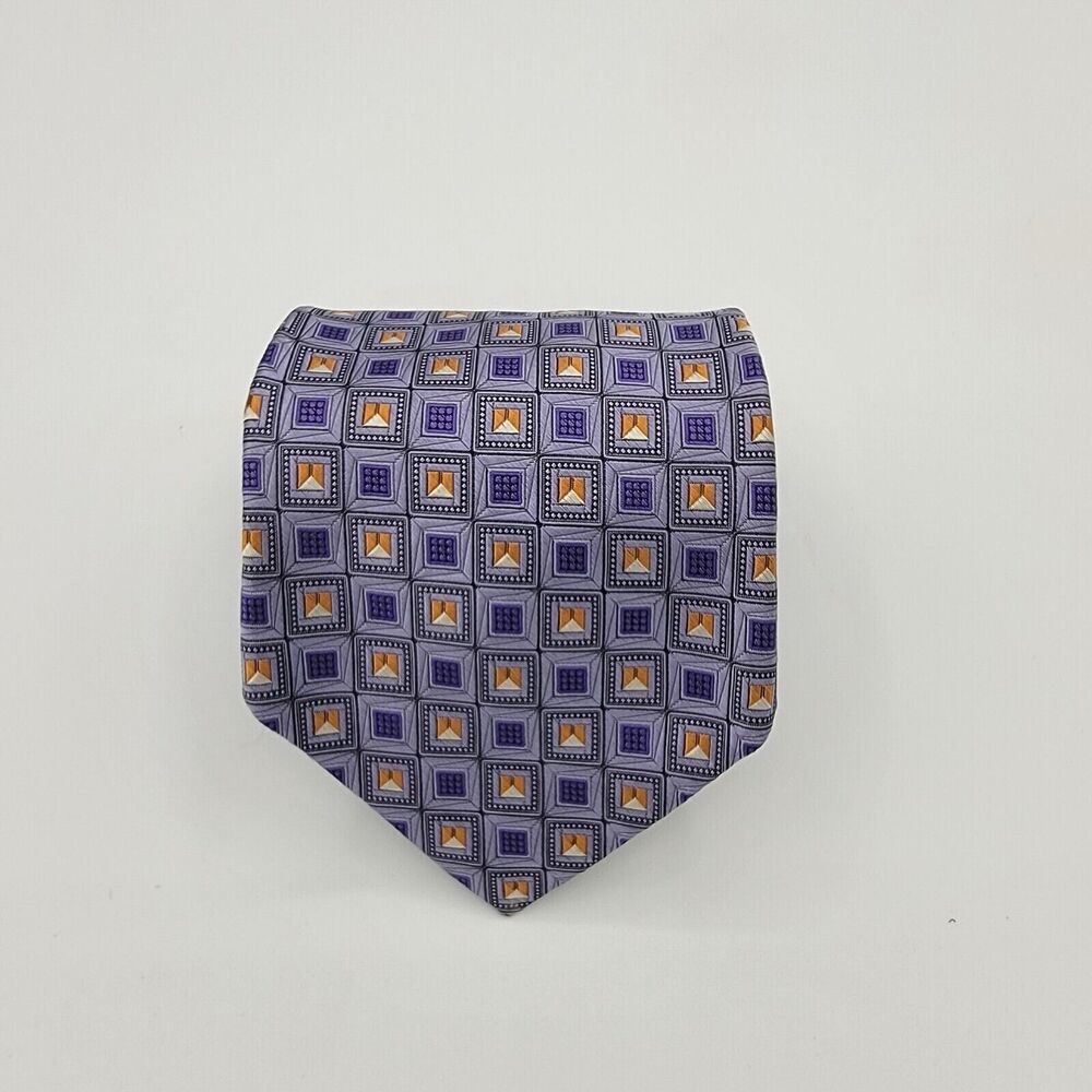 Mens Necktie Robert Talbott Silk Blue purple suit Size 59 By 4 Inches Vintage